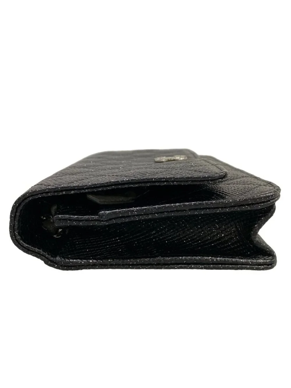Chanel Wallet Quilted Black Chain Leather Shoulder Bag